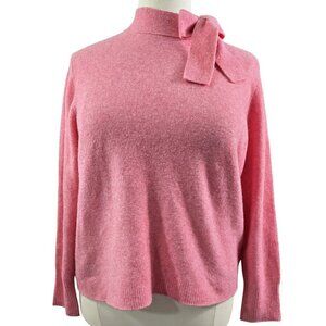 J. Crew Pink Bow Sweater in Extra Soft Yarn Heather Sorbet Romantic Barbie BV339